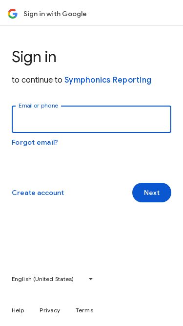 Screenshot 02/05/2025 h5.p31000.com Sign in - Google Accounts Sign in with Google Sign in to continue to Symphonics Reporting Email or phone Forgot email? Type the text you hear or see Next Create account English (United States) Afrikaans azərbaycan bosanski català Čeština Cymraeg Dansk Deutsch eesti English (United Kingdom) English (United States) Español (España) Español (Latinoamérica) euskara Filipino Français (Canada) Français (France) Gaeilge galego Hrvatski Indonesia isiZulu íslenska Italiano Kiswahili latviešu lietuvių ma
