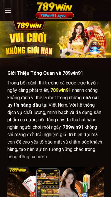 Screenshot 23/05/2025 789win91.cyou 789win91 com - Nhà cái 789win uy tín hàng đầu hấp dẫn 2025 Skip to content 789win91 Hướng dẫn Chính sách Liên hệ Giới Thiệu Tổng Quan về 789win91  Trong bối cảnh thị trường cá cược trực tuyến ngày càng phát triển, 789win91 nhanh chóng khẳng định vị thế là một trong những nhà cái uy tín hàng đầu tại Việt Nam. Với hệ thống dịch vụ chất lượng, minh bạch và đa dạng sản phẩm cá cược, nền tảng này đã t