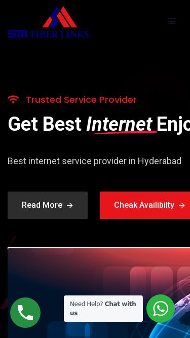 Screenshot 20/05/2025 smfiberlinks.com SM FIBER LINK-Best Internet Service Provider in Hyderabad Check your Internet speed in under 30 seconds Click Here! Hyderabad +91 63011 70095 +91 91008 61212 OPENING TIME : 9AM - 9PM support@smfiberlinks.com Contact Now Contact Now Explore Our Package Explore Our Package Home About Us Services Plans Careers Contact Us Speed Test Blog Home About Us Services Plans Careers Contact Us Speed Test Blog Trusted Service Provider Get Best Internet Enjoy Life Best internet service provider in Hyderabad Read More Read
