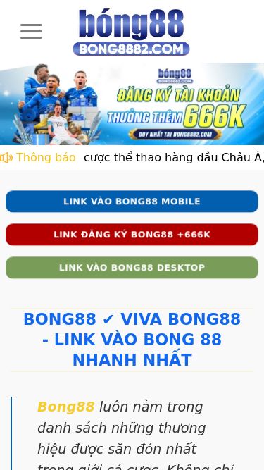 Screenshot 12/05/2025 bong8882.com Bong88 ✔️ Viva Bong88 - Link Vào Bong 88 Nhanh Nhất Chuyển đến nội dung Bong88 Hướng dẫn Kèo Bóng Casino Xổ số Tin tức Thông báo Bong88 – Nhà cái cá cược thể thao hàng đầu Châu Á, khuyến mãi chào mừng tân binh 3.000.000vnđ, hoàn trả cá cược bóng đá lên đến 1.25%. Bong 88 mở cược nhiều trò chơi hàng đầu từ casino live, xổ số, kèo bóng,… Nhanh tay truy cập https://bong8882.com/ để lấy link vào chính Bong 88 chí