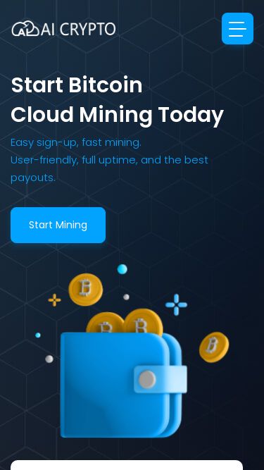 Screenshot 28/04/2025 aiminers.pro AI CRYPTO MINER Cloud Mining Platform Login Register Home Login Register Start Bitcoin Cloud Mining Today Easy sign-up, fast mining.User-friendly, full uptime, and the best payouts. Start Mining Bitcoin BTC Cloud Mining Ethereum ETH Cloud Mining Tether USDT $1 0% Reliable Infrastructure Welcome to the World's Leading Mining Company: We have established partnerships with top companies like Coinbase, Binance, and Bitmain. Join us today to begin mining Bitcoin easily. Open an Account JOIN US Start mining crypt