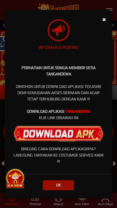 Screenshot 09/09/2025 tgdmacan4.xyz Tangandewa: Situs Slot Gacor Hari Ini Ada Link Slot88 Maxwin Qris Terbaru TANGANDEWA Aplikasi Mobile Jangan tampilkan lagi hari ini Unduh × Masuk Daftar Pencarian Permainan Hot Games Slots Live Casino Race Togel Olahraga Crash Game Arcade Poker E-Sports Sabung Ayam Masuk BHS INDONESIA ENGLISH ENGLISH BHS INDONESIA INDONESIAN 한국어 KOREAN 中文 CHINESE 日本語 JAPANESE ไทย THAI မြန်မာစာ BURMESE ខេមរភាសា KHMER हिन्दी HINDI தமிழ் TAMIL తె