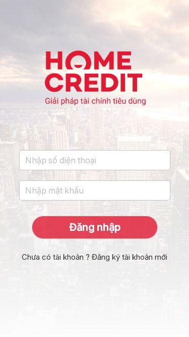 Screenshot 24/05/2025 homecredonline.com Đăng nhập Chưa có tài khoản ? Đăng ký tài khoản mới