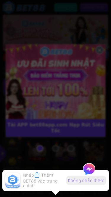 Screenshot 22/05/2025 bet88aa7.qpon BET88 Nhà cái uy tín mới nhất website đăng nhập, với các trò chơi phổ biến nhất và website giải trí chuyên nghiệp nhất Việt Nam, Thưởng đăng ký 200k Tải APP bet88app.com Nạp Rút Siêu Tốc Tải APP bet88app.com Nạp Rút Siêu Tốc Tải APP bet88app.com Nạp Rút Siêu Tốc Nhấpvào đây Thêm BET88 vào trang chính Không nhắc thêm Đăng ký Đăng nhập TẢI APP 100% KHÔNG LO BỊ CHẶN,  Khi truy cập website BET88 không thành công, vui l