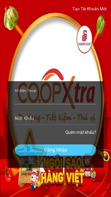 Screenshot 09/05/2025 coopxtra.store Siêu Thị Coopxtra Siêu Thị Coopxtra Đang Tải keyboard_arrow_left Tạo Tài Khoản Mới Số Điện Thoại Mật Khẩu Quên mật khẩu? Đăng Nhập