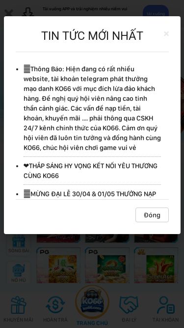 Screenshot 15/05/2025 m.ko661.cfd KO66 Tải xuống APP và trải nghiệm nhiều niềm vui hơn tải xuống L 