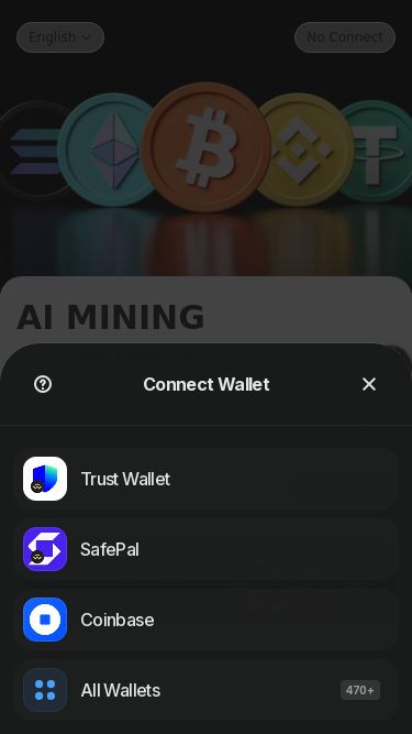 Screenshot 25/02/2025 ai56714.vip AI MININGWe're sorry but mining-h5 doesn't work properly without JavaScript enabled. Please enable it to continue. EnglishNo ConnectAI MININGEnglishAi Mining Profit Model**AI Mining Principle:** We automatically generate Bitcoin and convert it into USDT by combining Proof of Stake with AI algorithm. The whole process is managed by intelligence and users do not need to operate. **Security:** Funds are stored in your encrypted wallet, 100% safe and available for withdrawal. Bank-level security, funds are comp