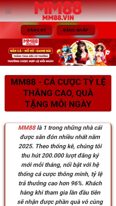 Screenshot 24/09/2025 joseikin.jpn.com MM88 ✔️ Link Đăng Ký 2025 Uy Tín – Nhận Quà 99K Ngay Skip to content ĐĂNG KÝ ĐĂNG NHẬP TRANG CHỦ Bắn Cá  Casino Đá Gà E-Sports Game Bài Nổ Hũ Thể Thao Xổ Số Khuyến Mãi Đại Lý Tin Tức ĐĂNG KÝ ĐĂNG NHẬP MM88 - Cá Cược Tỷ Lệ Thắng Cao, Quà Tặng Mỗi Ngày MM88 là 1 trong những nhà cái được săn đón nhiều nhất năm 2025. Theo thống kê, chúng tôi thu hút 200.000 lượt đăng ký mới mỗi tháng, nổi bật với hệ t