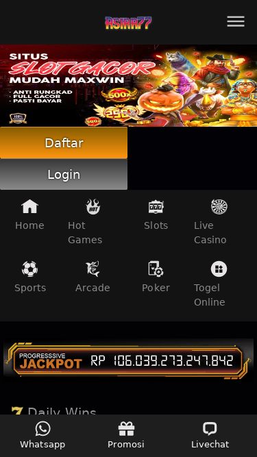 Screenshot 19/03/2025 asira77a.com Asira77 - Platform Hiburan Terbaru No.1 di Indonesia Beranda Slot Online Live Casino Sportsbook Arcade Togel Online Poker Whatsapp Telegram Livechat Whatsapp Telegram Livechat Daftar Login Beranda Slot Online Live Casino Sportsbook Arcade Togel Online Poker Daftar Login Home Hot Games Slots Live Casino Sports Arcade Poker Togel Online Daily Wins Gates of Olympus Starlight Princess Sweet Bonanza Power of Thor Megaways Aztec Gems Gates of Gatot Kaca Popular Games Mahjong Ways Koi Gate Gem Saviour Conquest Gol