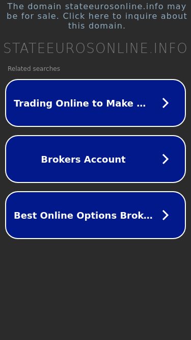 Screenshot 27/04/2025 stateeurosonline.info stateeurosonline.info The domain stateeurosonline.info may be for sale. Click here to inquire about this domain. stateeurosonline.info Copyright © 2025 | Privacy Policy | Legal