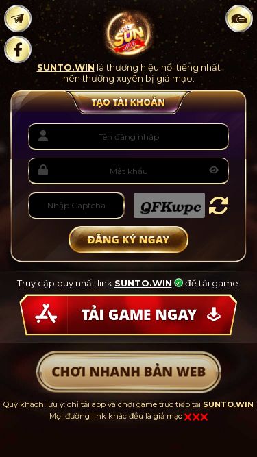 Screenshot 23/02/2025 sunto.win Sunto | Tải Game Sun To Chính Thức Cho Android, IOS SUNTO.WIN là thương hiệu nổi tiếng nhất nên thường xuyên bị giả mạo. SUNTO.WIN là thương hiệu nổi tiếng nhấtnên thường xuyên bị giả mạo. Quý khách lưu ý: chỉ tải app và chơi game trực tiếp tại SUNTO.WINMọi đường link khác đều là giả mạo giả mạo CHÚC MỪNG! Bạn đã đăng ký thành công Tên đăng nhập: abcxyz Mật khẩu: ***G 123 Truy cập duy nhất link SUNTO