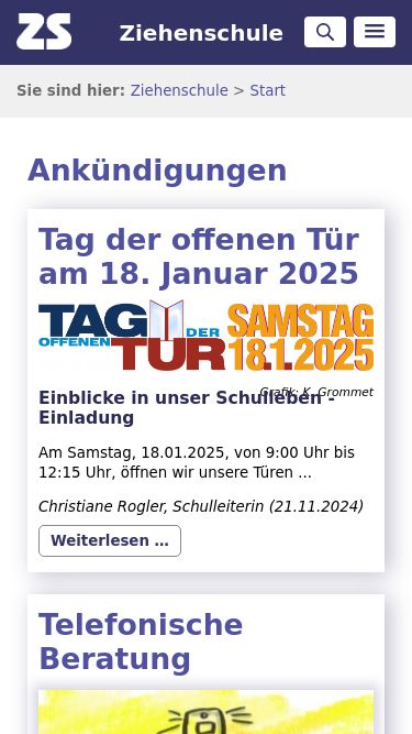 Screenshot 19/01/2025 ziehenschule-online.de