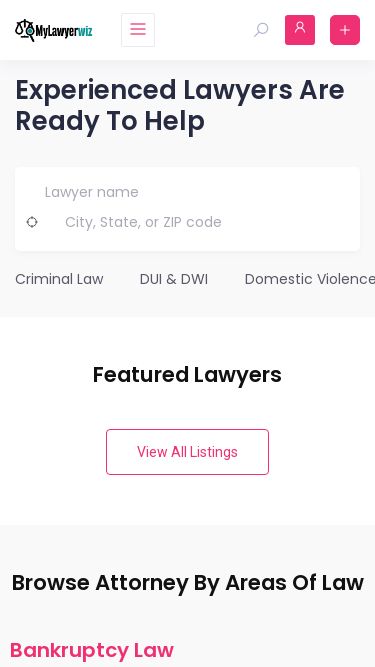 Screenshot 19/03/2025 mylawyerwiz.com My Lawyer Wiz – Discover Legal Expertise, Connect with Confidence Sign In × Username or Email Address Password Remember Me Recover Password Log In Continue With Facebook Continue with GoogleContinue with GoogleLost your password? Please enter your email address. You will receive a link to create a new password via email. E-mail Get New Password Don't have an account? Sign UpRegistration× Username * Email * Password* Website I agree to the Privacy & Policy * I agree with all terms & conditions * 