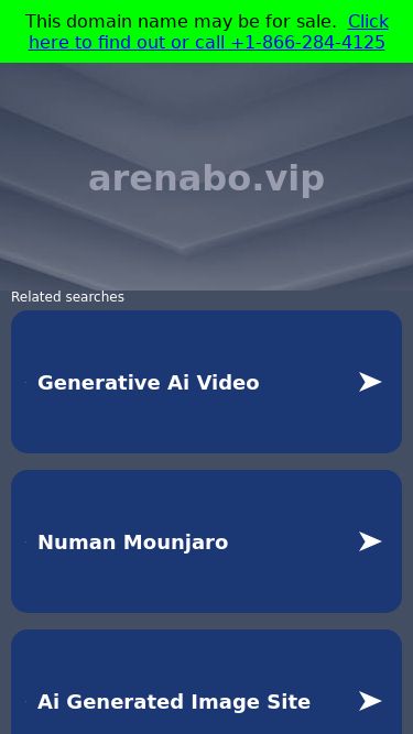 Screenshot 03/03/2025 arenabo.vip arenabo.vip ___This domain name may be for sale.  Click here to find out or call +1-866-284-4125 arenabo.vip 2025 Copyright | All Rights Reserved. Privacy Policy