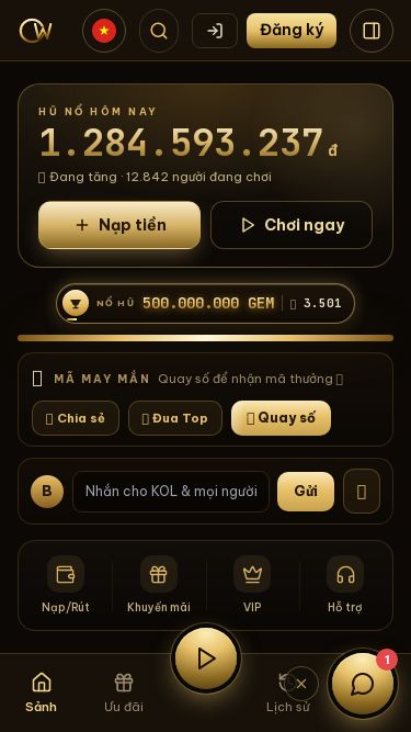 Screenshot 14/07/2026 owin1.vip OWIN CLUB HOÀNG GIA SẢNH Nổi bật Live Casino Sảnh Live KOL Nổ Hũ Game bài Bắn cá Máy Bay Thể thao Sự kiện HOT TÀI KHOẢN Ví · Nạp rút GEM & XU Đặc quyền VIP Đại lý Ưu đãi Hỗ trợ HỖ TRỢ 24/7 Live Chat Liên hệ ngay Hướng dẫn OWIN CLUB Đăng nhập Đăng ký Đăng nhập Đăng ký Hũ nổ hôm nay 1.284.590.000đ 