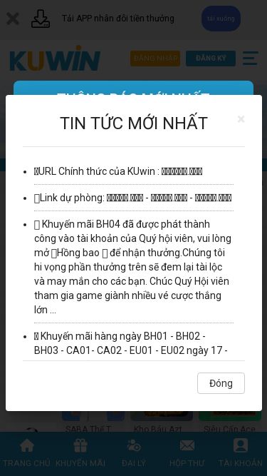 Screenshot 17/05/2025 kuwn1.com KUwin-Nổ Hũ,Bắn Cá,Thể Thao,Casino Live,Game Bài,Đá Gà,Xổ Số Tải APP nhân đôi tiền thưởng tải xuống ĐĂNG NHẬP ĐĂNG KÝ L 
