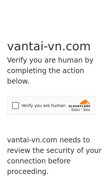 Screenshot 24/02/2025 vantai-vn.com Just a moment...vantai-vn.comVerify you are human by completing the action below.vantai-vn.com needs to review the security of your connection before proceeding.Verification successfulWaiting for vantai-vn.com to respond...Enable JavaScript and cookies to continueRay ID: 916c95c68c8cf924Performance & security by Cloudflare