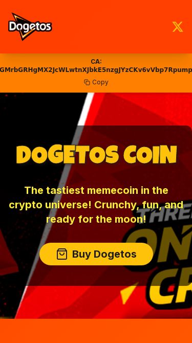 Screenshot 24/05/2025 dogetos.com Dogetos Coin CA: GMrbGRHgMX2JcWLwtnXJbkE5nzgJYzCKv6vVbp7Rpump Copy DOGETOS COIN The tastiest memecoin in the crypto universe! Crunchy, fun, and ready for the moon! Buy Dogetos What are Dogetos? Dogetos is the new crunchy sensation in the world of memecoins! Inspired by the universal passion for snacks and the fun of dog memes, Dogetos combines the best of both worlds. Get ready for a tasty and profitable journey. Every Dogeto is one step closer to the moon! Dogetos in the Wild! Our community is having a bla