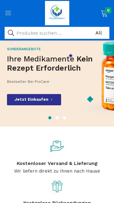 Screenshot 10/02/2025 procarepharmacy-store.com