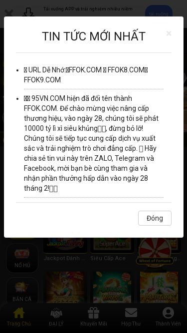 Screenshot 28/02/2025 m.ffok555.cc FFOK.COM-BACCARAT-UY TÍN-NẠP RÚT SIÊU TỐC Tải xuống APP và trải nghiệm nhiều niềm vui hơntải xuốngĐăng nhậpĐăng kýTIN TỨC：L