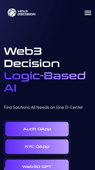Screenshot 28/07/2025 web3decision.com Web3 Decision Buy Now Home About RoadMap Team Staking About Us Whitepaper Document Pitch Deck Web3 Decision Logic-Based AI Find Solutions All Needs on One D-Center Audit DApp KYC DApp Web3D GPT Gasless Swap $Web3D Token Buy From: Stakes AI AGENT About us W e b 3 D e c i s i o n Web3 Decision is a pioneering platform evolving from Logic-Based Artificial Intelligence (AI) to CL1 systems (biological computing AI systems) at the intersection with Blockchain Technology, dedicated to transforming decentralized ec