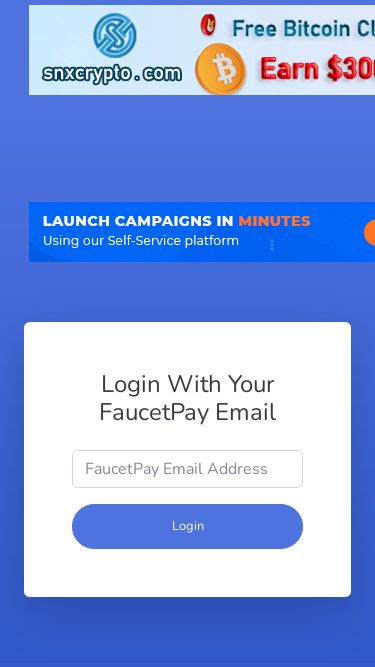 Screenshot 10/05/2025 claim.ourcoincash.xyz MultiCoin Faucet | Claim.ourcoincash Login With Your FaucetPay Email Login click here to register faucetpay Account