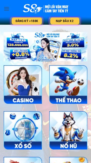 Screenshot 14/06/2026 s8.baby S8 ✅️ Link Vào Nhà Cái S8.COM #Update Mới Nhất | Đăng ký +88K Bỏ qua nội dung Đăng ký +188k Nạp đầu X2 Trang Chủ Casino Nổ Hũ Thể Thao Xổ Số Bắn Cá Đá Gà Hướng Dẫn Khuyến Mãi Liên Hệ Đăng ký +188k Nạp đầu X2 S8 - Link Vào Nhà Cái S8.COM | Đăng Ký Tặng Samsung Galaxy S8 S8 đang dần khẳng định vị thế của mình trong lĩnh vực giải trí trực tuyến tại Châu Á với hệ sinh thái trò chơi đa dạng như đá gà,