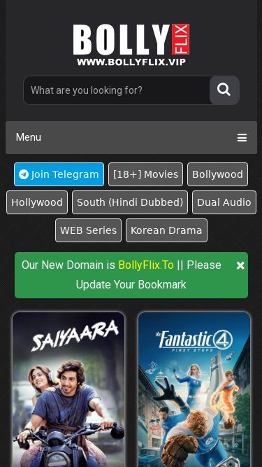 Screenshot 25/07/2025 bollyflix.pub BollyFlix | Official Site, Bolly Flix, 300MB Movies, 9xMovies, BollyFlix.Net, BollyFlix.com Bollyflix Menu 
