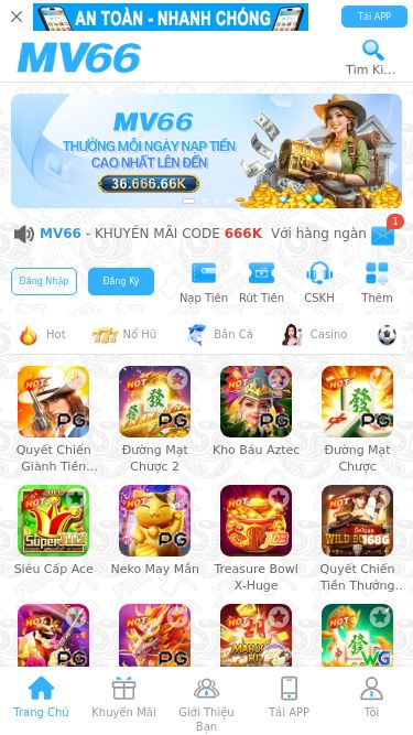 Screenshot 09/07/2026 mv66.love MV66 Thiên đường Nổ Hũ Hot nhất tại Việt Nam – Trải nghiệm đỉnh cao, dịch vụ chu đáo MV66 – Cổng game Nổ Hũ và Cá Cược Uy Tín Hàng Đầu Việt Nam – Trải nghiệm đỉnh cao, thưởng cực lớn Tải APP Tìm Kiếm Tải APP MV66 - KHUYẾN MÃI CODE 666K Với hàng ngàn sảnh game nổi tiếng Game Nổ Hũ, Bắn Cá, Casino, Thể Thao, E - Sports, Xổ Số, Game bài uy tín Vô vàn khuyến mãi hấp dẫn, lương tháng đều đặn. Khuy