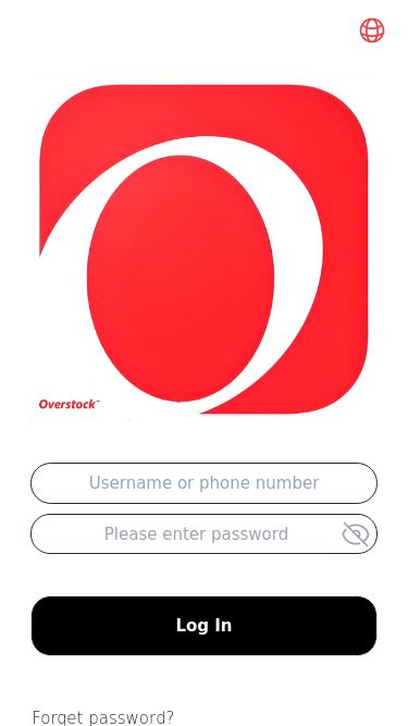 Screenshot 10/03/2025 over.overtstop.com overstock Log InForget password?Create an accountSign Up
