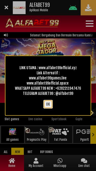 Screenshot 11/06/2025 alfabet99official.xyz ALFABET99 : Agen Bola | Casino Terpercaya | Slot Gacor register Login Contact Us | Forgot Password?  |  Remember me MENU Home Sportsbook Slot games Live casino Gaple Poker Tangkas Fish Others Promotions Mobile Selamat Bergabung Dan Bermain Bersama Kami ALFABET99 Previous Next   IDR 586,483,906 Register new account Deposit into account Play our popular games Win amazing prizes Products Sportsbook Live casino Slots Poker Tangkas Fish Gaple Mobile Promotions About alfabet99   |    responsible gaming   |    Ter