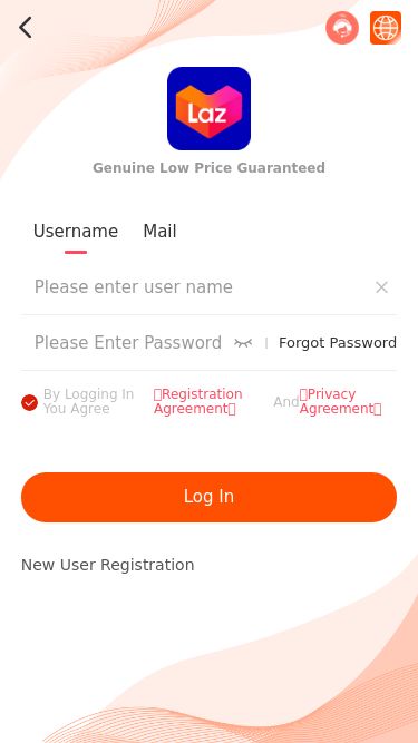 Screenshot 23/02/2025 lazadajump.elevindesign.com LazadaWe're sorry but vue-app-template doesn't work properly without JavaScript enabled. Please enable it to continue.Loading...简体中文繁體中文EnglishDeutschFrançais日本語españolTiếng Việtภาษาไทย한국어TürkPortuguêsРусскийbahasa IndonesiaMelayuမြန်မာItaliano Genuine Low Price Guaranteed Username Mail Phone Number +86Forgot PasswordBy Logging In You Agree《Registration Agreement》And《Privacy Agreement》Log InNew User Registration
