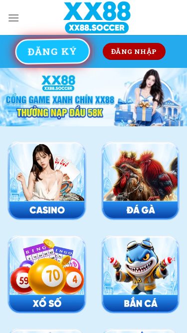 Screenshot 25/07/2026 xx88.soccer XX88 - XX88 SOCCER Skip to content Đăng Ký Đăng Nhập XX88 Đăng Ký Đăng Nhập XX88 