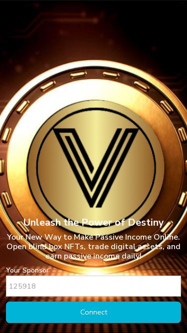 Screenshot 03/05/2025 valuemarket.pro ValueMarket - business profile Unleash the Power of Destiny Your New Way to Make Passive Income Online. Open blind box NFTs, trade digital assets, and earn passive income daily! Your Sponsor Connect