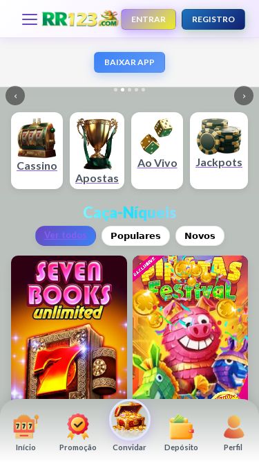 Screenshot 14/11/2025 rr123.net.br RR123 – O site de caça-níqueis online favorito do Brasil – RR123 – O site de caça-níqueis online favorito do Brasil ENTRAR REGISTRO Início JOGO RESPONSÁVEL PROMOÇÕES SUPORTE AO VIVO PROGRAMA DE AFILIADOS BAIXAR APP Início JOGO RESPONSÁVEL PROMOÇÕES SUPORTE AO VIVO PROGRAMA DE AFILIADOS ‹ › Cassino Apostas Ao Vivo Jackpots Caça-Níqueis Ver todos Populares Novos Jogos de Mesa Ver todos Ao Vivo Clássicos Promoções Todas Diário Bônus RR123: O site número 1 de apostas e cassino no B