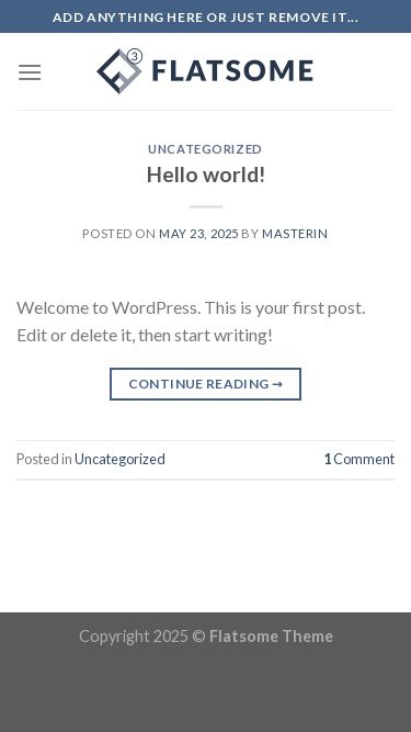 Screenshot 29/05/2025 masterpoker.info My Blog – My WordPress Blog Skip to content Add anything here or just remove it... Assign a menu in Theme Options > Menus Newsletter Sign up for Newsletter Signup for our newsletter to get notified about sales and new products. Add any text here or remove it.[contact-form-7 id=
