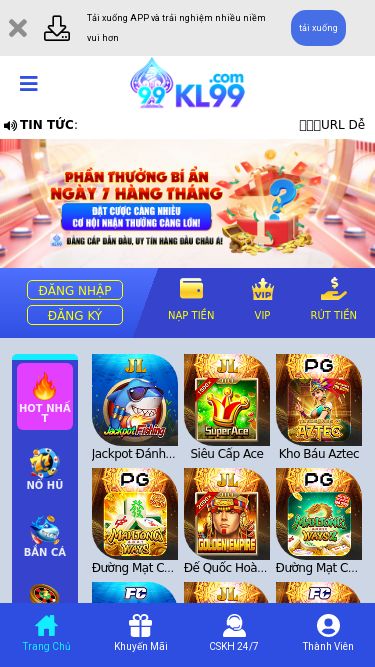 Screenshot 10/04/2025 m.kl99.baby KL99.COM Tải xuống APP và trải nghiệm nhiều niềm vui hơn tải xuống TIN TỨC: L 