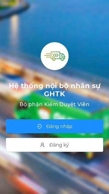 Screenshot 15/03/2025 dvghtk-kiemduyetdon.online Hệ thống nội bộ nhân sự GHTK Hệ thống nội bộ nhân sự GHTK Bộ phận Kiểm Duyệt Viên Đăng nhập Đăng ký