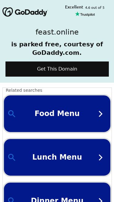 Screenshot 04/03/2025 feast.online feast.onlineis parked free, courtesy of GoDaddy.com.Get This DomainCopyright © 1999-2025 GoDaddy, LLC. All rights reserved.Privacy PolicyDisclaimer: References to any specific company, product or services on this Site are not controlled by GoDaddy.com LLC and do not constitute or imply its association with or endorsement of third party advertisers.