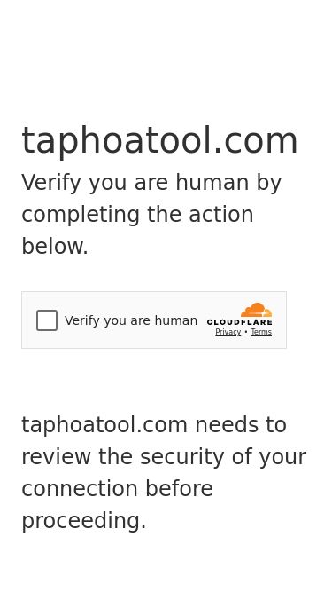 Screenshot 03/03/2025 taphoatool.com Just a moment...taphoatool.comVerify you are human by completing the action below.taphoatool.com needs to review the security of your connection before proceeding.Verification successfulWaiting for taphoatool.com to respond...Enable JavaScript and cookies to continueRay ID: 91a8a10b5e74cde1Performance & security by Cloudflare