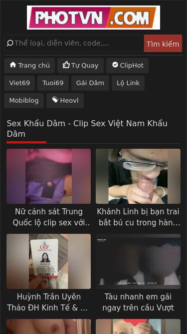 Screenshot 23/03/2025 hd.photvn.com PhotVN - Clip Phốt, ClipHotVn, Clip Nóng Trên Mạng Xã Hội Tìm kiếmTrang chủTự QuayClipHotViet69Tuoi69Gái DâmLộ LinkMobiblogHeovlSex Khẩu Dâm - Clip Sex Việt Nam Khẩu Dâm Nữ cảnh sát Trung Quốc lộ clip sex với bạn trai bị public trên mạng Khánh Linh bị bạn trai bắt bú cu trong hành lang trường học Huỳnh Trần Uyên Thảo ĐH Kinh Tế & Tài Chính tung trailer thủ dâm tìm kiếm cha nuôi Tàu nhanh em gái ngay trên cầu Vượt Nghe