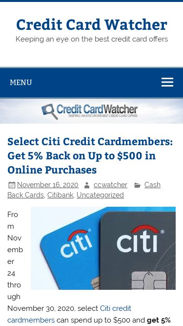 Screenshot 26/12/2024 creditcardwatcher.com