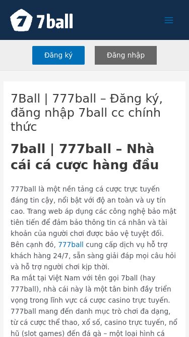 Screenshot 18/07/2025 7balls.live 7Ball | 777ball - Đăng ký, đăng nhập 7ball cc chính thức Nhảy tới nội dung 7Ball | 777ball Tin tức 7ball Đăng ký Bật/tắt Menu Hướng dẫn nạp tiền Hướng dẫn rút tiền Games Bật/tắt Menu Bắn cá Game bài Nổ hũ Casino trực tuyến Bật/tắt Menu Xóc đĩa Baccarat Thể thao Xổ số Khuyến mãi Đại lý Blog Tải App 7ball Đăng ký Đăng nhập Đăng nhập 7Ball | 777ball Main Menu Đăng ký Đăng nhập Đăng nhập 7Ball | 777ball – Đă