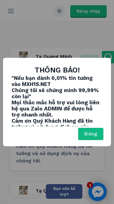 Screenshot 10/05/2025 app.mxh1s.net MXH1S.NET - Trang chủ Search Đăng nhập Trang chủ Điều khoản Tài Liệu API Services Đặt nhiều đơn Đặt hàng Đơn hàng 