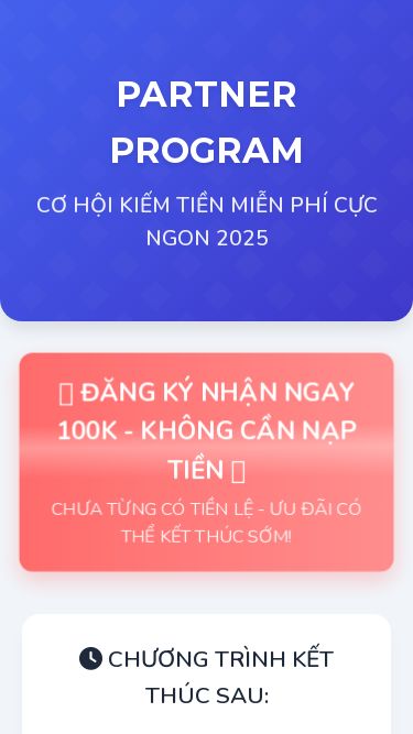 Screenshot 11/07/2025 quandev.online Đăng Ký Nhận Ngay 100K - Chương Trình Đối Tác 2025 PARTNER PROGRAM CƠ HỘI KIẾM TIỀN MIỄN PHÍ CỰC NGON 2025 