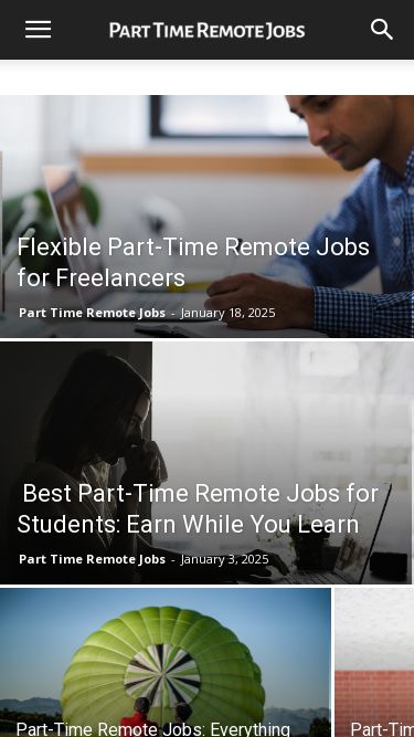 Screenshot 06/03/2025 parttimeremotejobs.net Part Time Remote Jobs Sign in Part Time Remote Jobs Sign in Welcome!Log into your account your username your password Forgot your password? Password recovery Recover your password your email Search Part Time Remote Jobs Part Time Remote Jobs Flexible Part-Time Remote Jobs for Freelancers Part Time Remote Jobs - January 18, 2025  Best Part-Time Remote Jobs for Students: Earn While You Learn Part Time Remote Jobs - January 3, 2025 Part-Time Remote Jobs: Everything You Need to Know Part-Time Remote Jobs in IT: