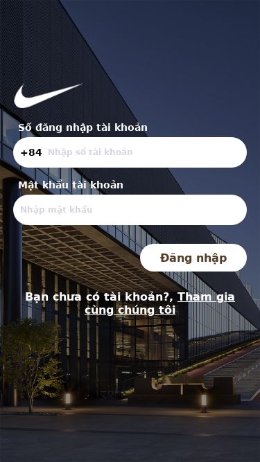 Screenshot 26/02/2025 noke.foo Đăng nhập Số đăng nhập tài khoản+84Nhập số tài khoảnMật khẩu tài khoảnNhập mật khẩuĐăng nhậpBạn chưa có tài khoản?, Tham gia cùng chúng tôiNIKEcác sản phẩmphần thưởngđộiTôi