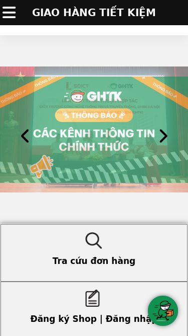 Screenshot 01/03/2025 ctygiaohangtietkiemm5.com GIAO HÀNG TIẾT KIỆM Cần hỗ trợ? CHAT NGAY Liên hệ: 1900 6092 Trang chủ Dịch vụ Menu Trang chủ Dịch vụ Tra cứu đơn hàng Đăng ký Shop | Đăng nhập Ứng tuyển giao hàng Tải app GiaoHangTietKiem Bảng giá Chọn tỉnh thành An Giang Bà Rịa - Vũng Tàu Bạc Liêu Bắc Kạn Bắc Giang Bắc Ninh Bến Tre Bình Dương Bình Định Bình Phước Bình Thuận Cà Mau Cao Bằng Cần Thơ Đà Nẵng Đắk Lắk Đắk Nông Điện Biên Đồng Nai Đồ