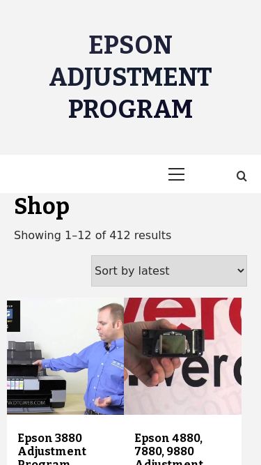 Screenshot 03/05/2025 adjprogram.com Shop - Epson Adjustment Program Skip to content Epson Adjustment Program Primary Menu Home Adjustment Program Canon Service Pantum Firmware Wicreset Serial Key Cart Contact Us Search for: Shop Showing 1–12 of 412 resultsSorted by latest Sort by popularity Sort by average rating Sort by latest Sort by price: low to high Sort by price: high to low Epson 3880 Adjustment Program 25,00 $ Add to cart Epson 4880, 7880, 9880 Adjustment Program 25,00 $ Add to cart Epson F7170 Adjustment Program 25,00 $ Add to cart