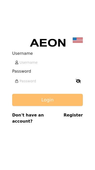 Screenshot 07/05/2025 aeeonmall-affiliatejp.com MALL Username Password Login Don't have an account? Register